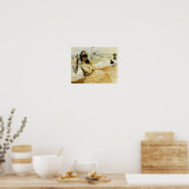 Camille op het strand in Trouville Poster (Keuken)