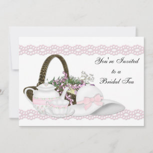 Camille Pink Bridal Tea Kaart