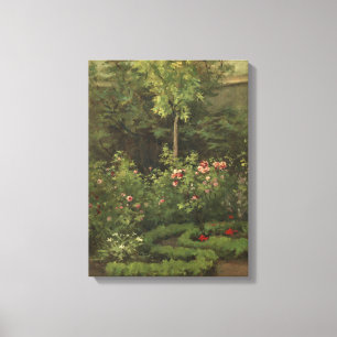 Camille Pissarro   A Rose Garden Canvas Afdruk