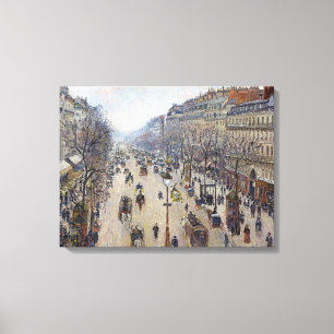 Camille Pissarro - Boulevard Montmartre, ochtend Canvas Afdruk