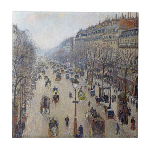 Camille Pissarro - Boulevard Montmartre, ochtend Tegeltje