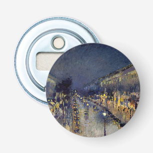 Camille Pissarro - Boulevard Montmartre 's Nachts Button Flesopener