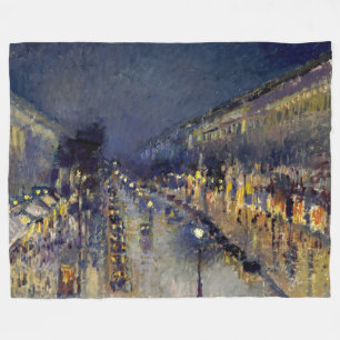 Camille Pissarro - Boulevard Montmartre 's Nachts Fleece Deken