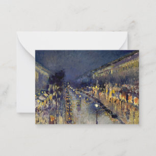 Camille Pissarro - Boulevard Montmartre 's Nachts Notitiekaartje