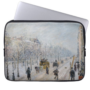 Camille Pissarro - Buiten Boulevards, sneeuweffect Laptop Sleeve