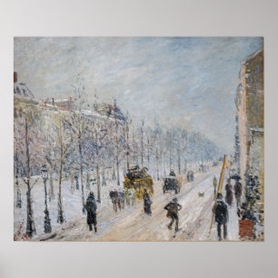 Camille Pissarro - Buiten Boulevards, sneeuweffect Poster