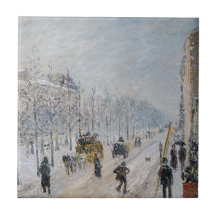 Camille Pissarro - Buiten Boulevards, sneeuweffect Tegeltje