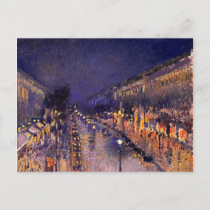 Camille pissarro de Boulevard Montmartre ' s nacht Briefkaart