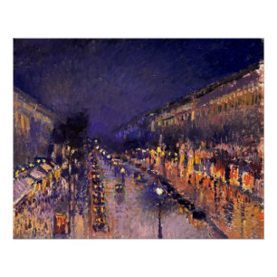 Camille pissarro de Boulevard Montmartre ' s nacht Perfect Poster