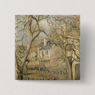Camille Pissarro De groenten tuin, 1878 Vierkante Button 5,1 Cm