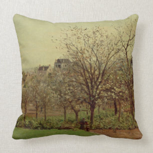 Camille Pissarro De Orchard, 1870 (olie op canva Kussen