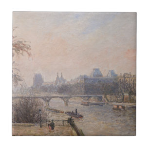 Camille Pissarro - De Seine en de Louvre Tegeltje