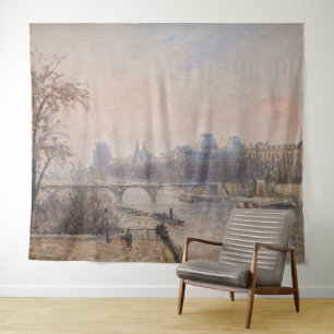 Camille Pissarro - De Seine en de Louvre Wandkleed