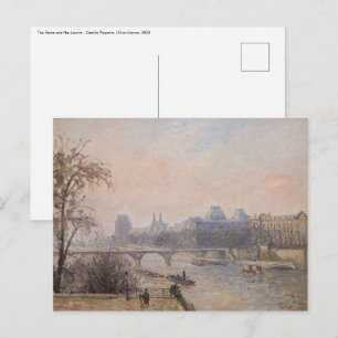 Camille Pissarro - De Seine en het Louvre Briefkaart