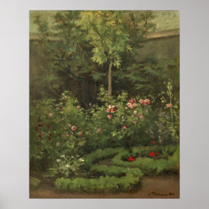 Camille Pissarro Een Roos tuin Poster