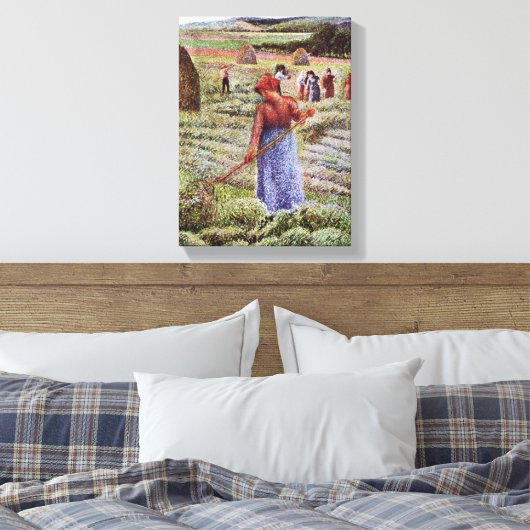  Camille Pissarro Haying in Eragny Canvas Afdruk (Insitu (Slaapkamer))