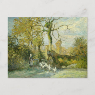Camille Pissarro - Het gans meisje in Montfoucault Briefkaart