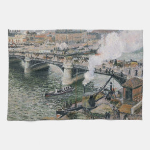 Camille Pissarro Pont Boieldieu in Rouen Painting Theedoek