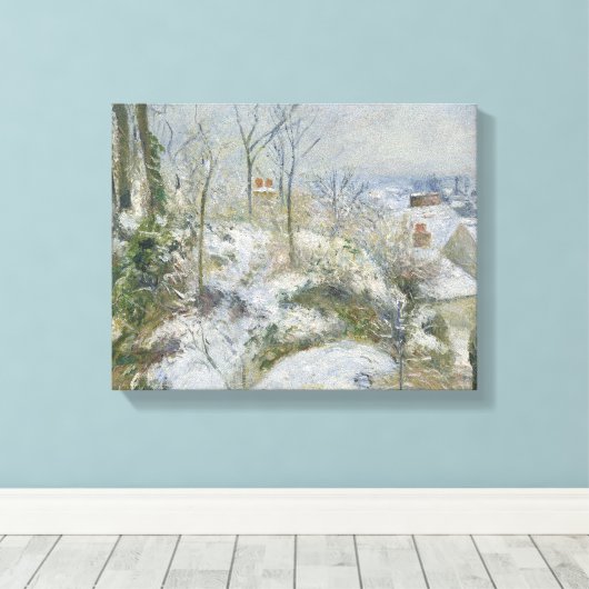 Camille Pissarro - Rabbit Warren bij Pontoise, Sno Canvas Afdruk (Insitu (Houten vloer))