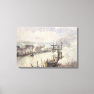 Camille Pissarro - Steamboten in de haven van Roue Canvas Afdruk