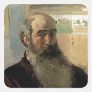 Camille Pissarro   Zelfportret, 1873 Vierkante Sticker