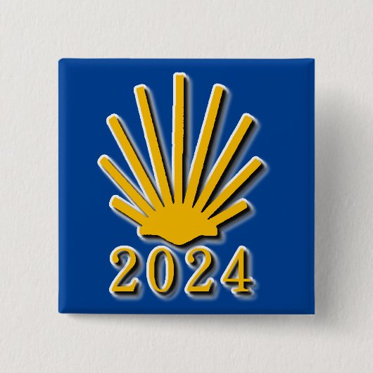 Camino de Santiago 2024 Vierkante Button 5,1 Cm (Voorkant)