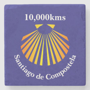 Camino de Santiago afstand marker Stenen Onderzetter