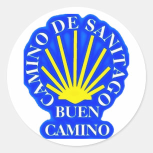 Camino de santiago buen camino Scallop Ronde Sticker