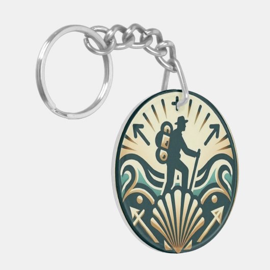 Camino de Santiago De weg van st James 0180 Sleutelhanger (Voorkant Links)