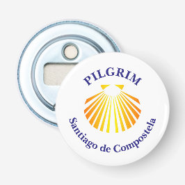 Camino de Santiago pelgrim Button Flesopener