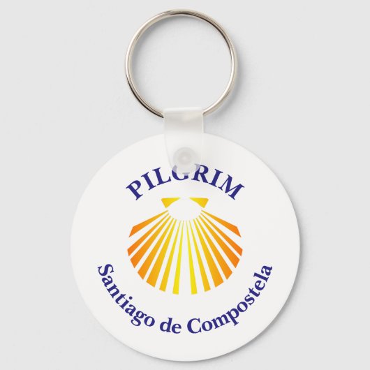 Camino de Santiago pelgrim Sleutelhanger (Voorkant)