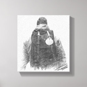 Camino de Santiago Pilgrim Canvas Afdruk
