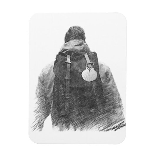 Camino de Santiago Pilgrim Magneet (Verticaal)