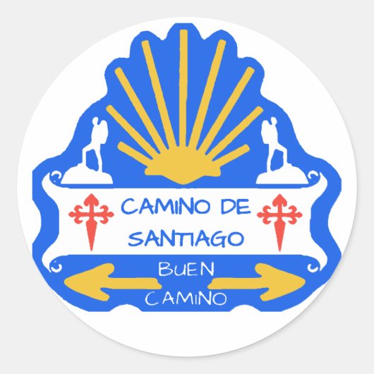 Camino de Santiago Ronde Sticker (Voorkant)
