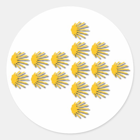 Camino de Santiago Ronde Sticker (Voorkant)