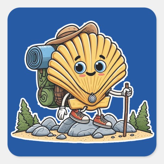 Camino de Santiago Vierkante Sticker (Voorkant)