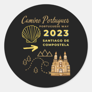 Camino Portugees manier 2023 Santiago de C Ronde Sticker