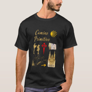 Camino Primitivo Santiago de Compostela Symbolen W T-shirt