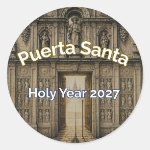 Camino Puerta Santa Heilige Jaar 2027 Patch Ronde Sticker