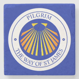 Camino Santiago de Compostela pelgrims Stenen Onderzetter