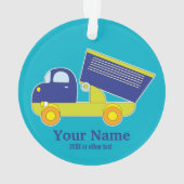 Camion à benne basculante bleu et vert (dos)