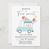 Camion à crème glacée 2e anniversaire Invitation g (Devant)