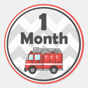 Camion à feu - Bébé Stickers mensuels - Mois par m