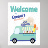 Camion à glace Affiche de bienvenue d'anniversaire (Devant)