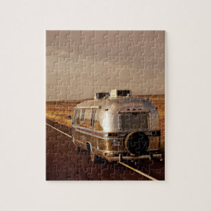Camion argenté vintage remorque puzzle