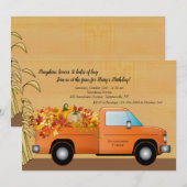 Camion avec Invitation de Feuilles d'Automne (Devant / Derrière)