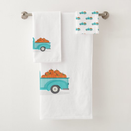 Camion bleu Vintage de la récolte d'automne (En situation)