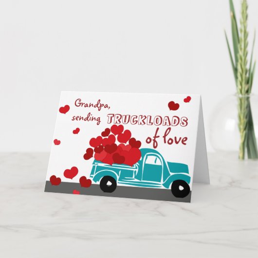 Camion carte Saint Valentin pour grand-père (Devant)