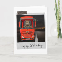 Camion Chat Funny Carte d'anniversaire