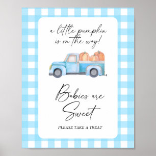 Camion citrouille - bébés sont doux affiche